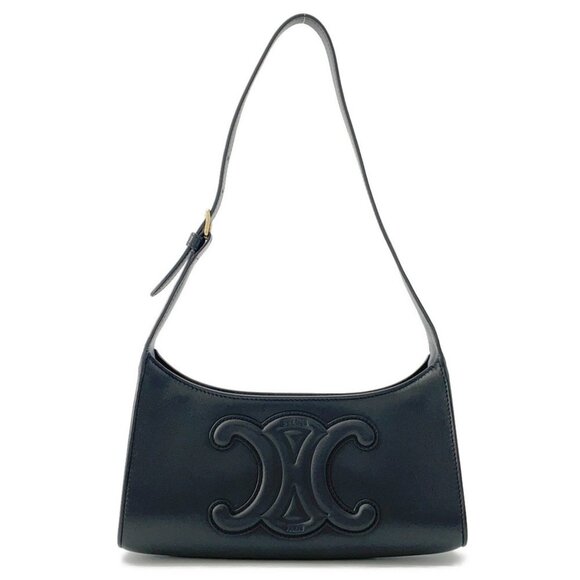 CELINE Black Leather Shoulder Bag - Picture 1 of 13